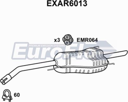 EuroFlo EXAR6013 - Izplūdes gāzu trokšņa slāpētājs (pēdējais) ps1.lv