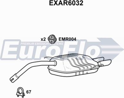 EuroFlo EXAR6032 - Izplūdes gāzu trokšņa slāpētājs (pēdējais) ps1.lv