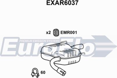 EuroFlo EXAR6037 - Izplūdes gāzu trokšņa slāpētājs (pēdējais) ps1.lv