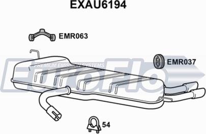 EuroFlo EXAU6194 - Izplūdes gāzu trokšņa slāpētājs (pēdējais) ps1.lv