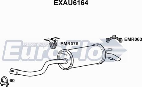 EuroFlo EXAU6164 - Izplūdes gāzu trokšņa slāpētājs (pēdējais) ps1.lv