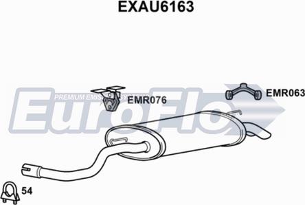 EuroFlo EXAU6163 - Izplūdes gāzu trokšņa slāpētājs (pēdējais) ps1.lv