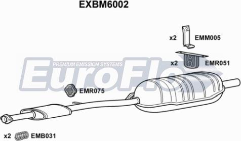 EuroFlo EXBM6002 - Izplūdes gāzu trokšņa slāpētājs (pēdējais) ps1.lv