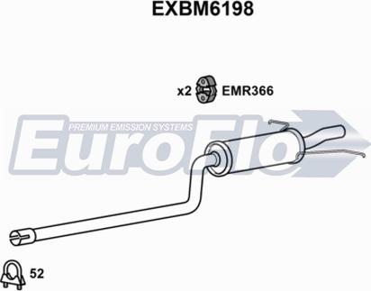 EuroFlo EXBM6198 - Izplūdes gāzu trokšņa slāpētājs (pēdējais) ps1.lv