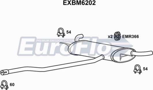 EuroFlo EXBM6202 - Izplūdes gāzu trokšņa slāpētājs (pēdējais) ps1.lv