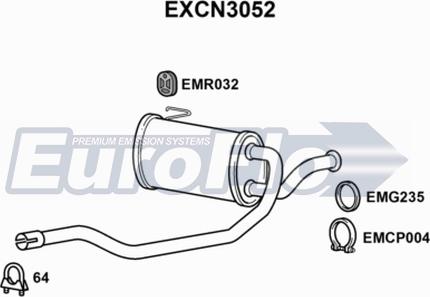 EuroFlo EXCN3052 - Vidējais izpl. gāzu trokšņa slāpētājs ps1.lv