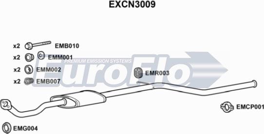 EuroFlo EXCN3009 - Vidējais izpl. gāzu trokšņa slāpētājs ps1.lv