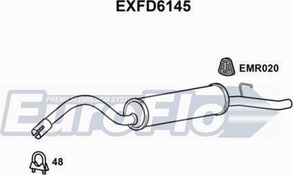 EuroFlo EXFD6145 - Izplūdes gāzu trokšņa slāpētājs (pēdējais) ps1.lv