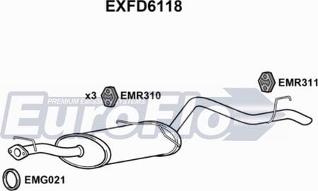 EuroFlo EXFD6118 - Izplūdes gāzu trokšņa slāpētājs (pēdējais) ps1.lv
