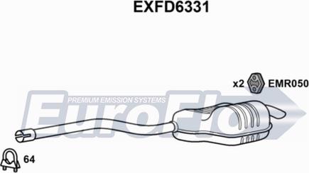 EuroFlo EXFD6331 - Izplūdes gāzu trokšņa slāpētājs (pēdējais) ps1.lv