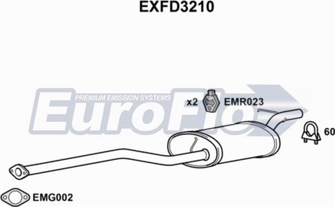 EuroFlo EXFD3210 - Vidējais izpl. gāzu trokšņa slāpētājs ps1.lv