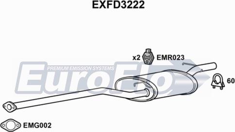 EuroFlo EXFD3222 - Vidējais izpl. gāzu trokšņa slāpētājs ps1.lv