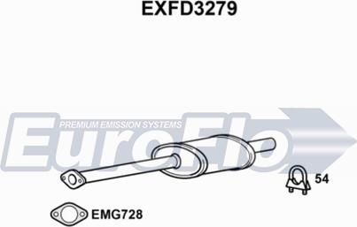 EuroFlo EXFD3279 - Vidējais izpl. gāzu trokšņa slāpētājs ps1.lv