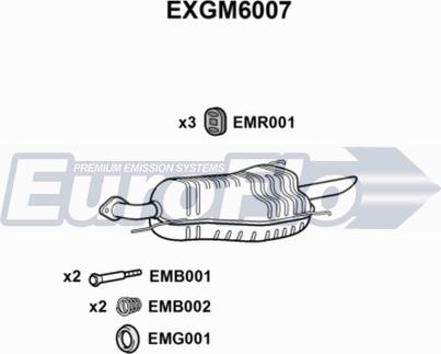 EuroFlo EXGM6007 - Izplūdes gāzu trokšņa slāpētājs (pēdējais) ps1.lv