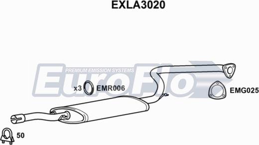 EuroFlo EXLA3020 - Vidējais izpl. gāzu trokšņa slāpētājs ps1.lv