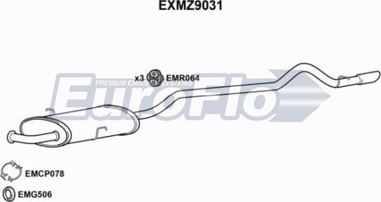 EuroFlo EXMZ9031 - Vidējais / Gala izpl. gāzu trokšņa slāpētājs ps1.lv