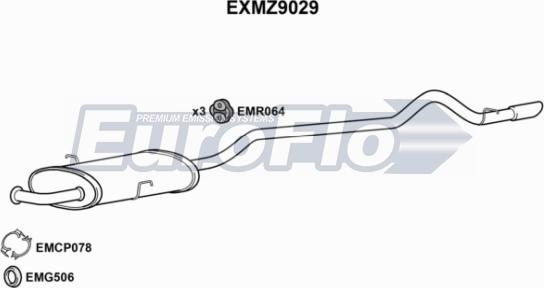 EuroFlo EXMZ9029 - Vidējais / Gala izpl. gāzu trokšņa slāpētājs ps1.lv