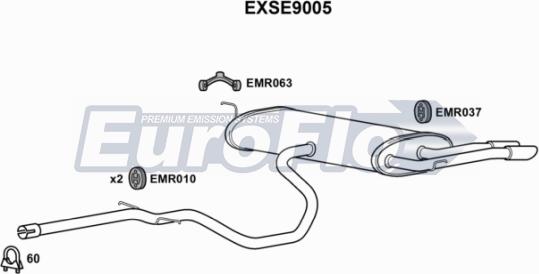 EuroFlo EXSE9005 - Vidējais / Gala izpl. gāzu trokšņa slāpētājs ps1.lv