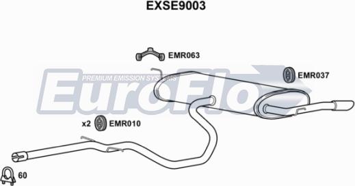 EuroFlo EXSE9003 - Vidējais / Gala izpl. gāzu trokšņa slāpētājs ps1.lv