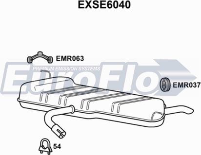 EuroFlo EXSE6040 - Izplūdes gāzu trokšņa slāpētājs (pēdējais) ps1.lv