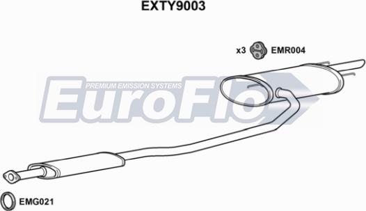 EuroFlo EXTY9003 - Vidējais / Gala izpl. gāzu trokšņa slāpētājs ps1.lv