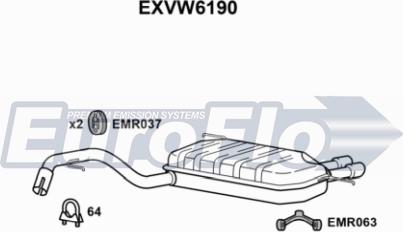 EuroFlo EXVW6190 - Izplūdes gāzu trokšņa slāpētājs (pēdējais) ps1.lv