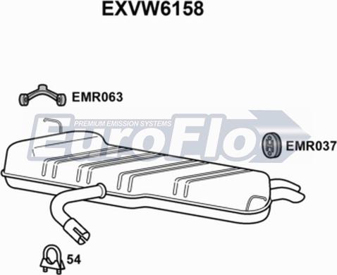 EuroFlo EXVW6158 - Izplūdes gāzu trokšņa slāpētājs (pēdējais) ps1.lv