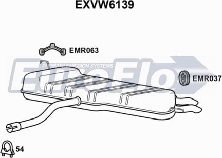 EuroFlo EXVW6139 - Izplūdes gāzu trokšņa slāpētājs (pēdējais) ps1.lv