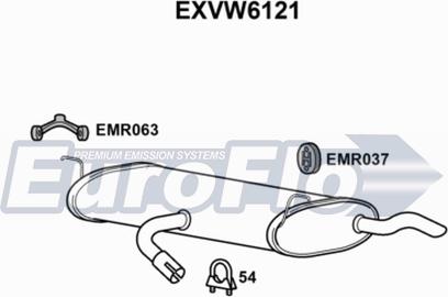 EuroFlo EXVW6121 - Izplūdes gāzu trokšņa slāpētājs (pēdējais) ps1.lv