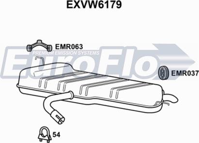 EuroFlo EXVW6179 - Izplūdes gāzu trokšņa slāpētājs (pēdējais) ps1.lv