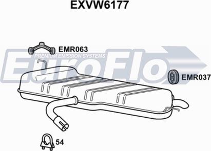 EuroFlo EXVW6177 - Izplūdes gāzu trokšņa slāpētājs (pēdējais) ps1.lv
