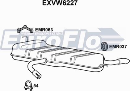 EuroFlo EXVW6227 - Izplūdes gāzu trokšņa slāpētājs (pēdējais) ps1.lv