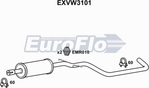 EuroFlo EXVW3101 - Vidējais izpl. gāzu trokšņa slāpētājs ps1.lv