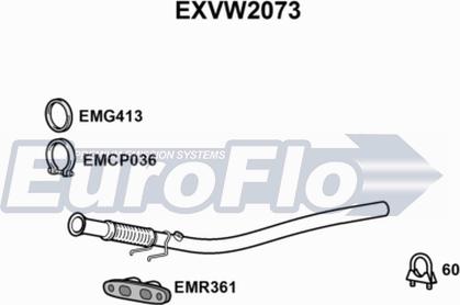 EuroFlo EXVW2073 - Izplūdes caurule ps1.lv