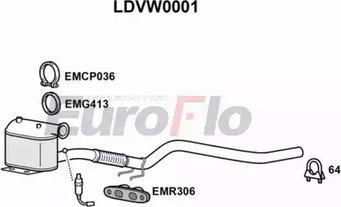 EuroFlo LDVW0001 - Nosēdumu / Daļiņu filtrs, Izplūdes gāzu sistēma ps1.lv