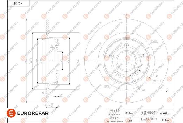 EUROREPAR 1684320180 - Bremžu diski ps1.lv