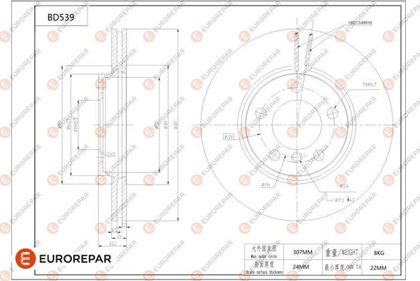 EUROREPAR 1684298180 - Bremžu diski ps1.lv