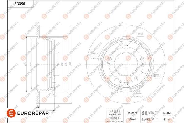 EUROREPAR 1684253880 - Bremžu diski ps1.lv