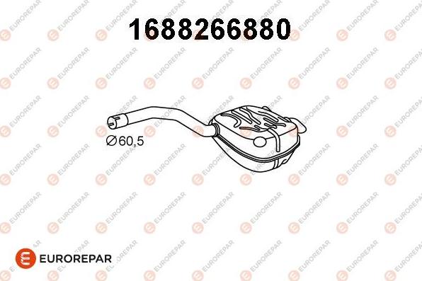 EUROREPAR 1688266880 - Izplūdes gāzu trokšņa slāpētājs (pēdējais) ps1.lv