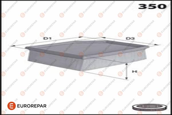 EUROREPAR 1682950580 - Gaisa filtrs ps1.lv