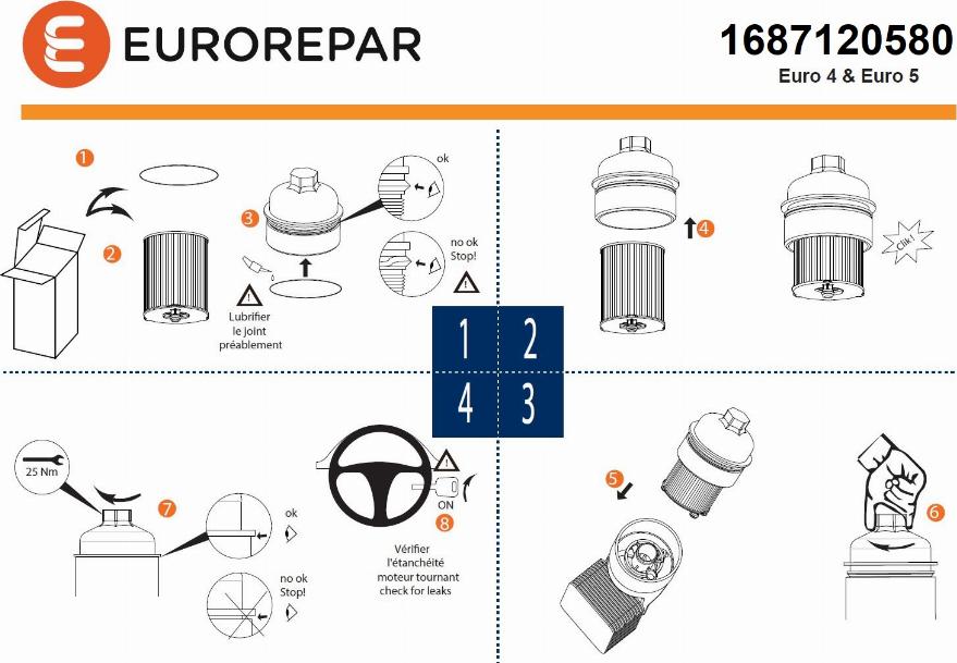 EUROREPAR 1687120580 - Eļļas filtrs ps1.lv