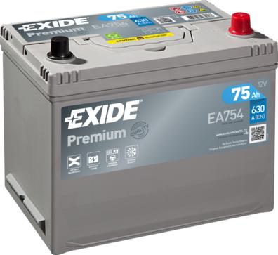 Exide EA754 - Startera akumulatoru baterija ps1.lv