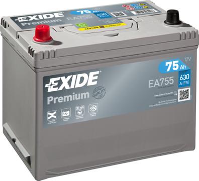 Exide EA755 - Startera akumulatoru baterija ps1.lv