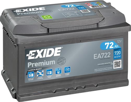 Exide EA722 - Startera akumulatoru baterija ps1.lv