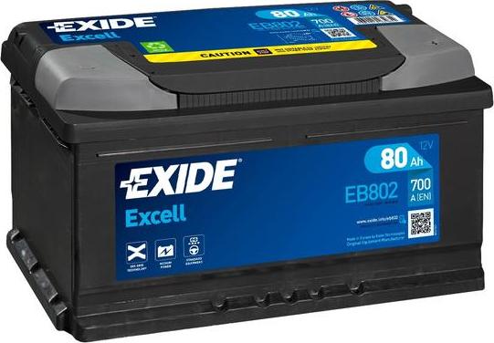 Exide EB802 - Startera akumulatoru baterija ps1.lv
