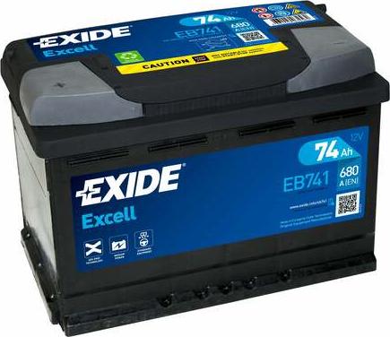 Exide EB741 - Startera akumulatoru baterija ps1.lv