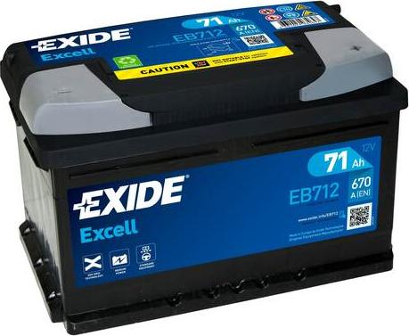 Exide EB712 - Startera akumulatoru baterija ps1.lv