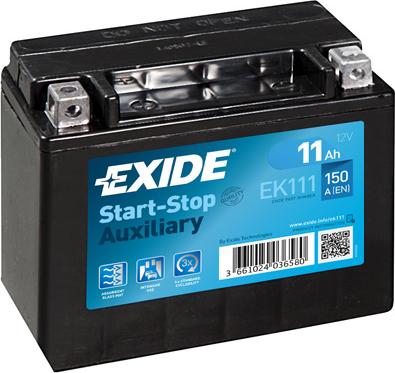 Exide EK111 - Startera akumulatoru baterija ps1.lv