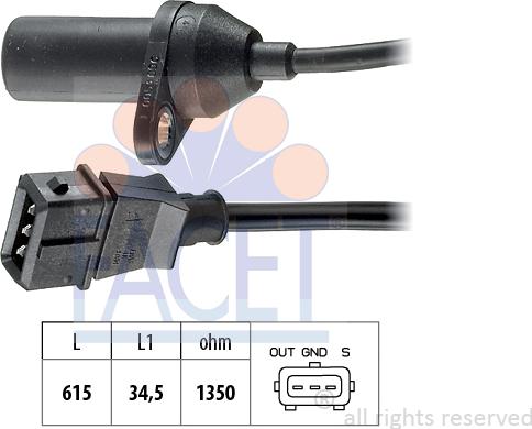 FACET 9.0053 - Impulsu devējs, Kloķvārpsta ps1.lv