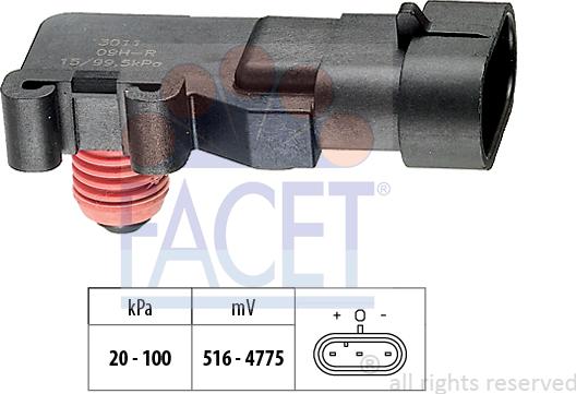 FACET 10.3011 - Gaisa spiediena devējs, Augstuma regulēšana ps1.lv